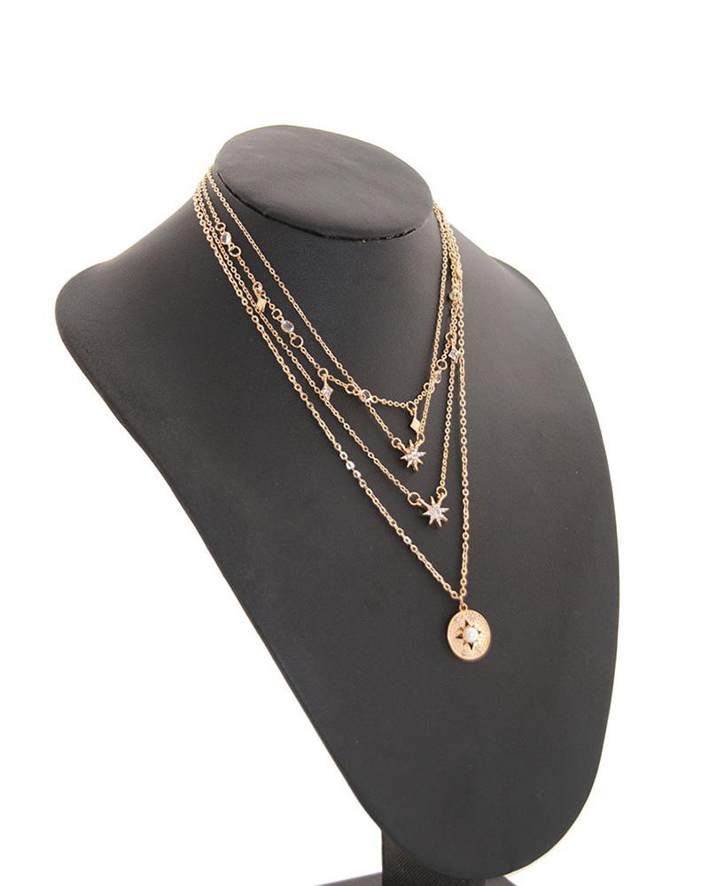 Retro Simple Pearl Multilayer Necklace