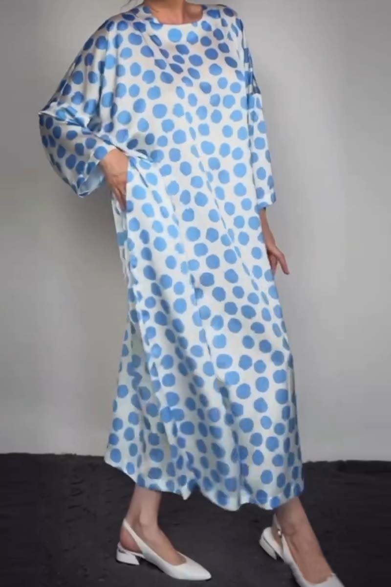 Women's polka dot bat sleeve dress