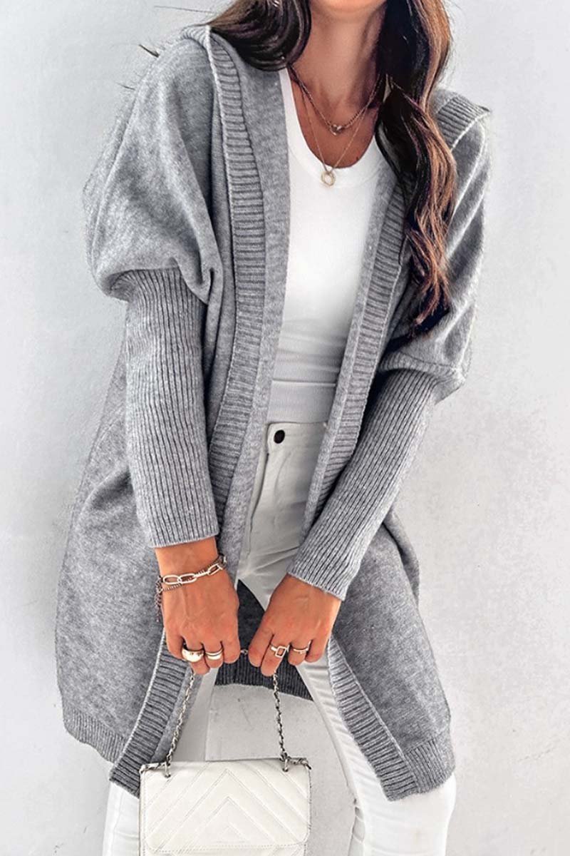 Women's Casual Loose Hooded Knitted Cardigan