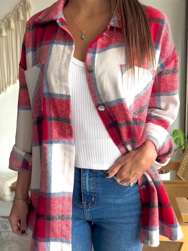 Women's Plaid Print Jacket