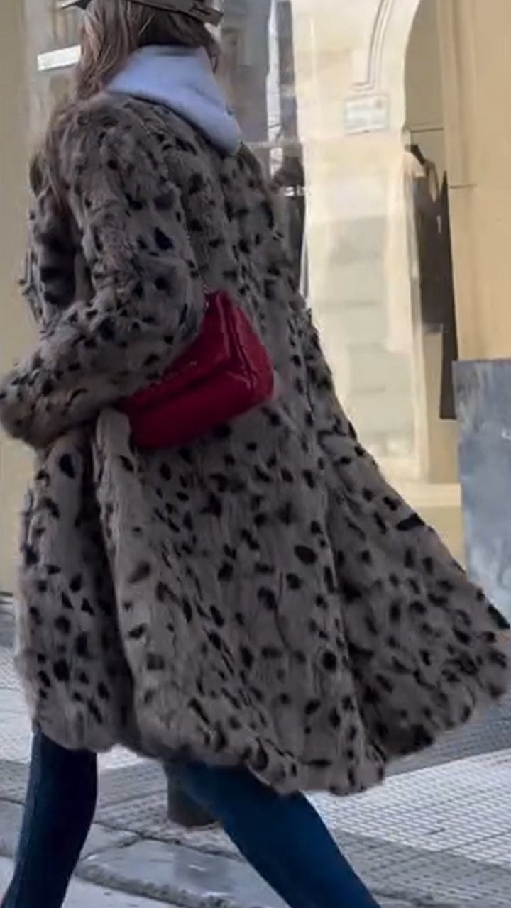 Women's Leopard Print Long Sleeve Overcoat