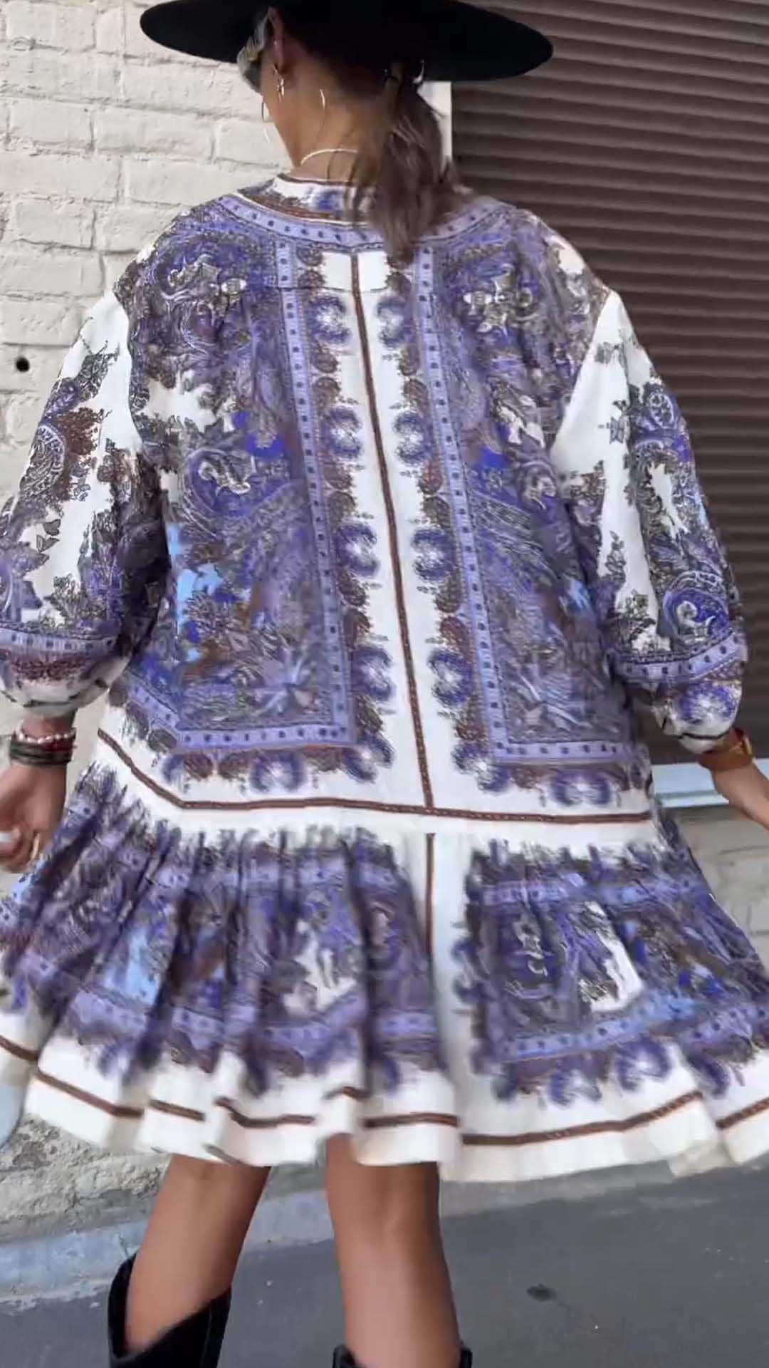 Women's Casual Floral print long sleeve dress