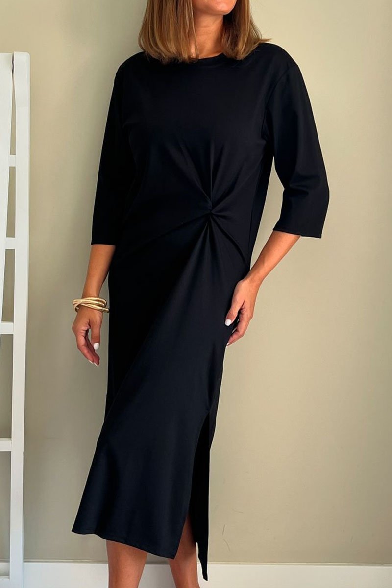 Women's Casual Solid Color Twist Dress