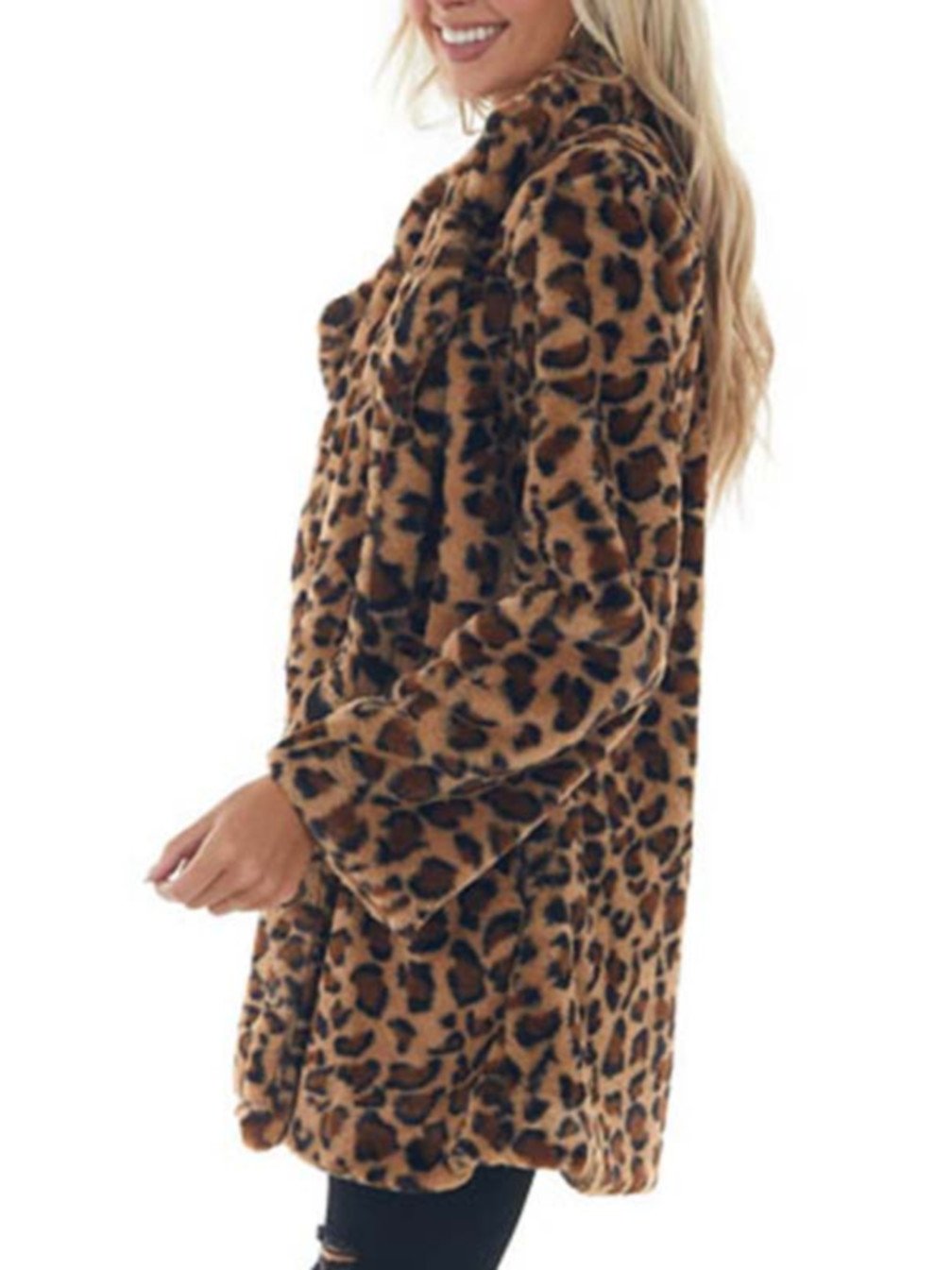 Women's Casual Loose Plush Leopard Jacket