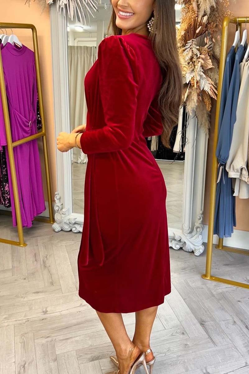 Women's Elegant Slim Fit Velvet Dress