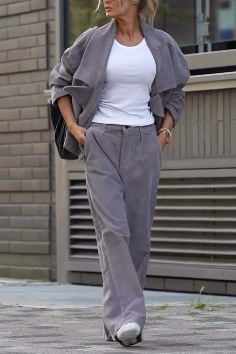 Women's Casual Loose Corduroy Pants Suit