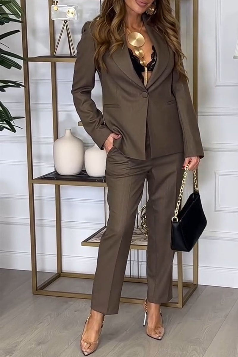 Women's Solid Color Two Piece Suit