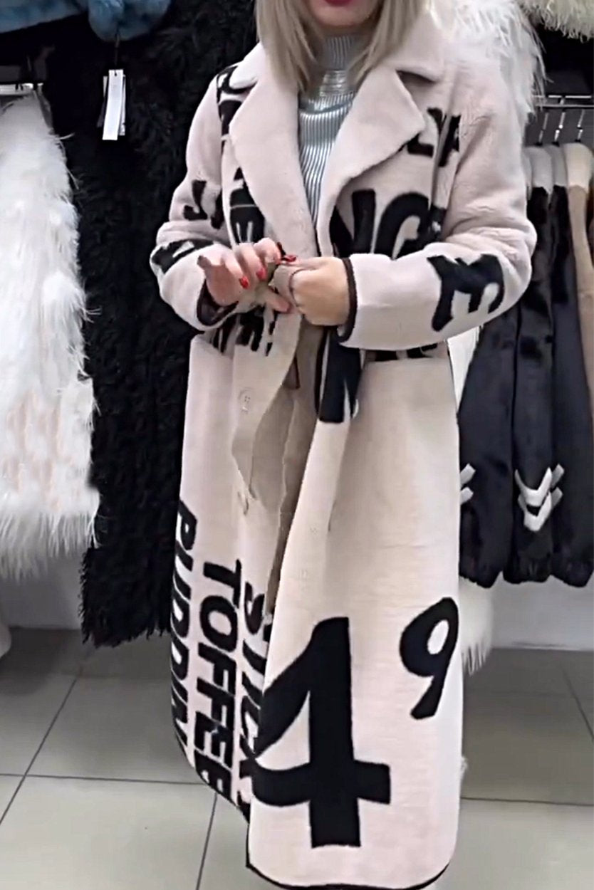 Women's Fashion Printed Casual Furry Jacket