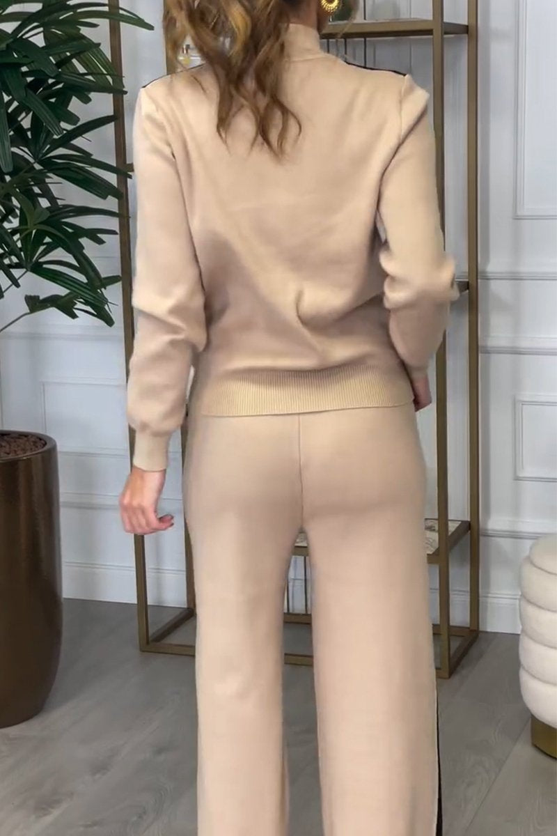 Women's Turtleneck Top and Trousers Two-piece Set