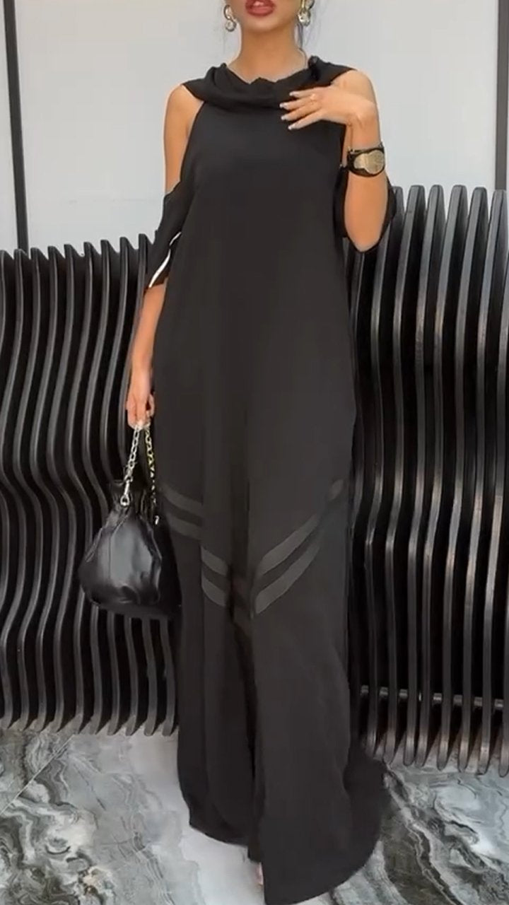 Women's Fashionable Off-shoulder Jumpsuit with Hem