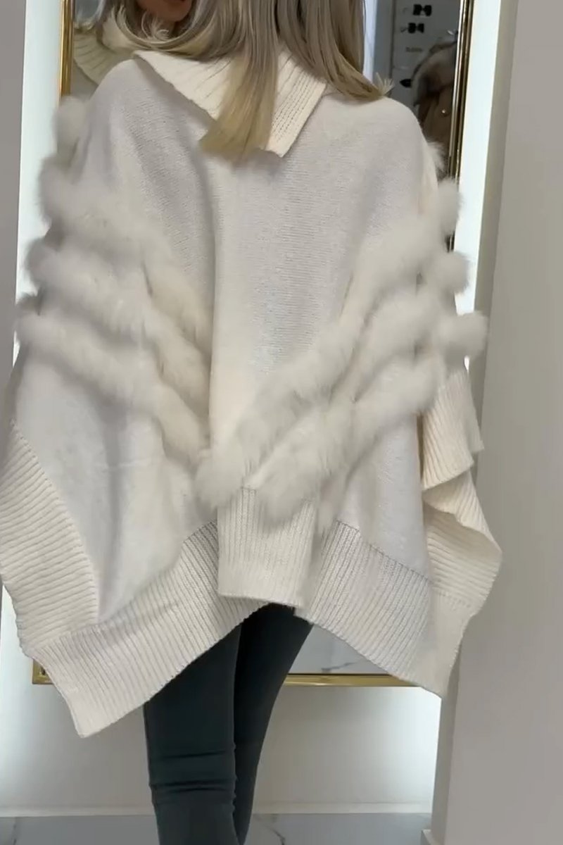 Women's fashionable knitted pullover coat