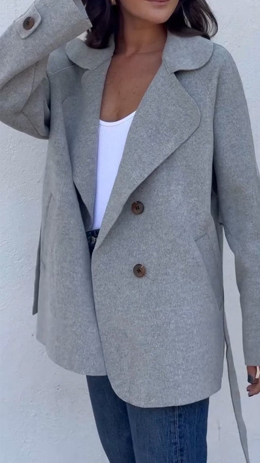 Women's Cardigan Casual Coat grey