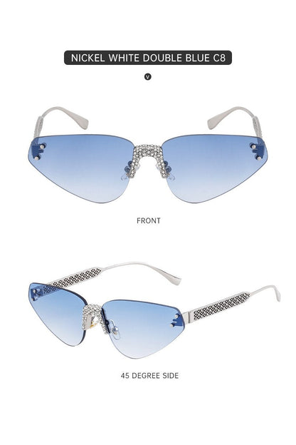 Women's Fashionable Frameless Sunglasses with Diamonds C8 144mm