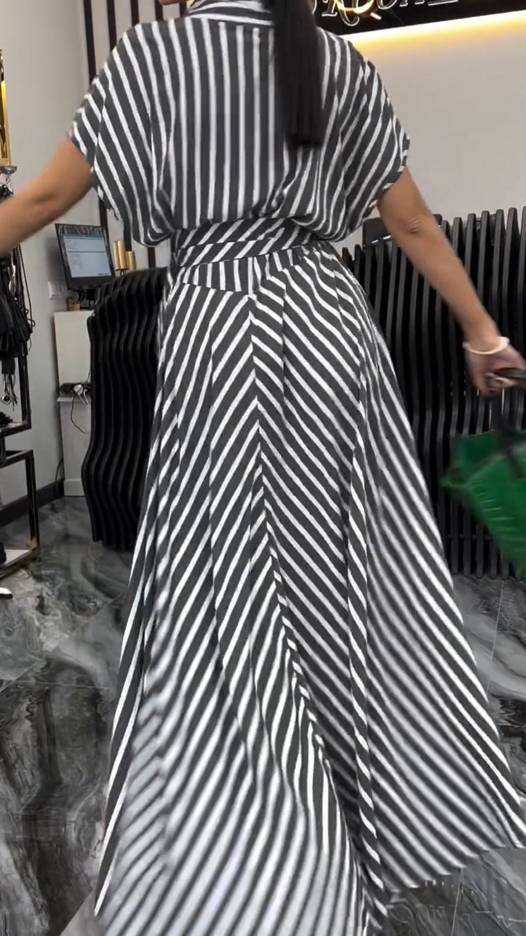 Women's Contrasting Striped Print Dress