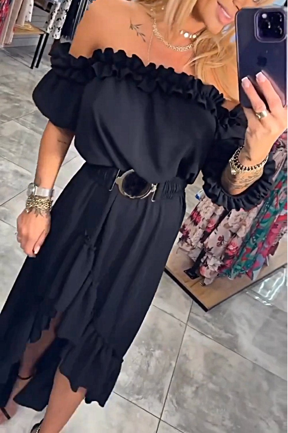 Women's Solid Color Irregular Dress