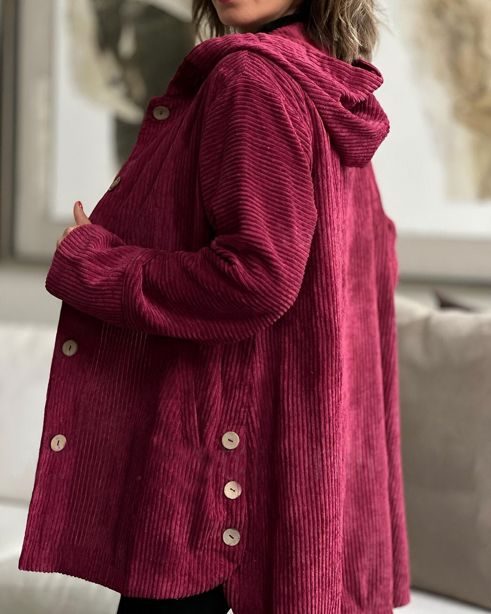 Women's Corduroy Casual Jacket Claret