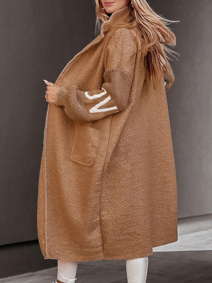 Women's Turtleneck Knitted Long Coat