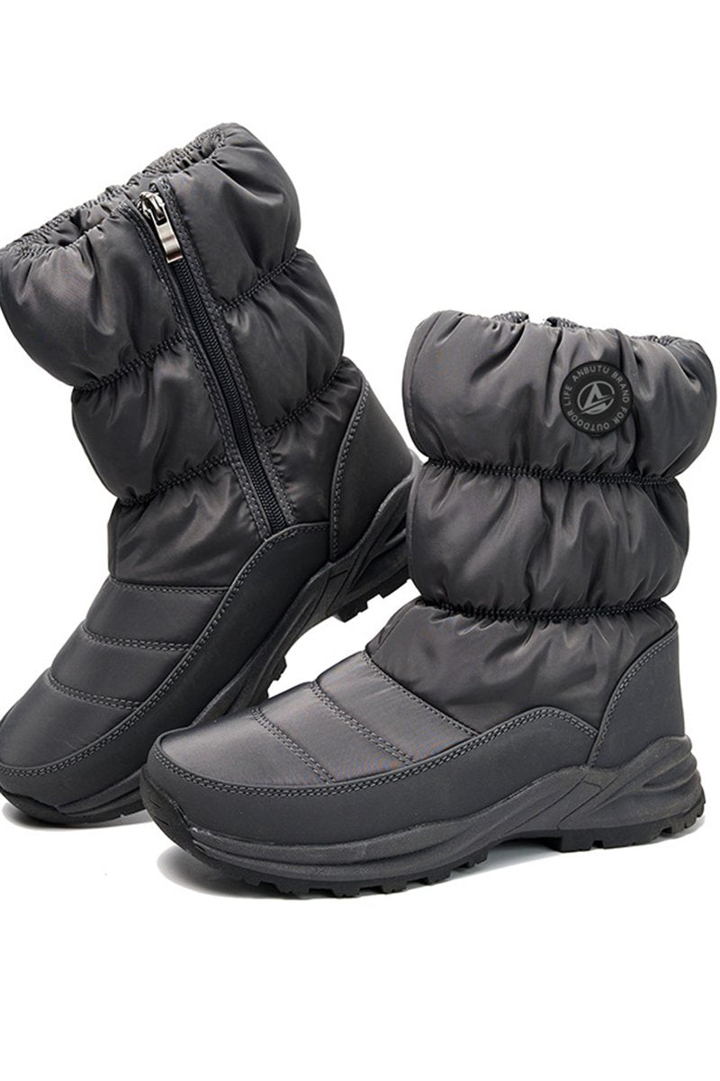 Women's Winter Outdoor Fleece Snow Boots dark gray