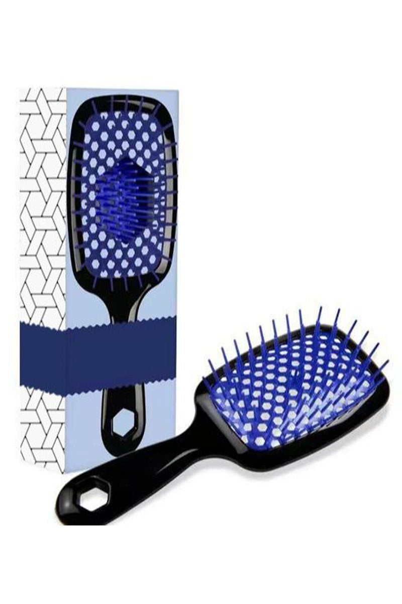 Women's Home Use Hollow Comb for Curly Hair dark blue ABS