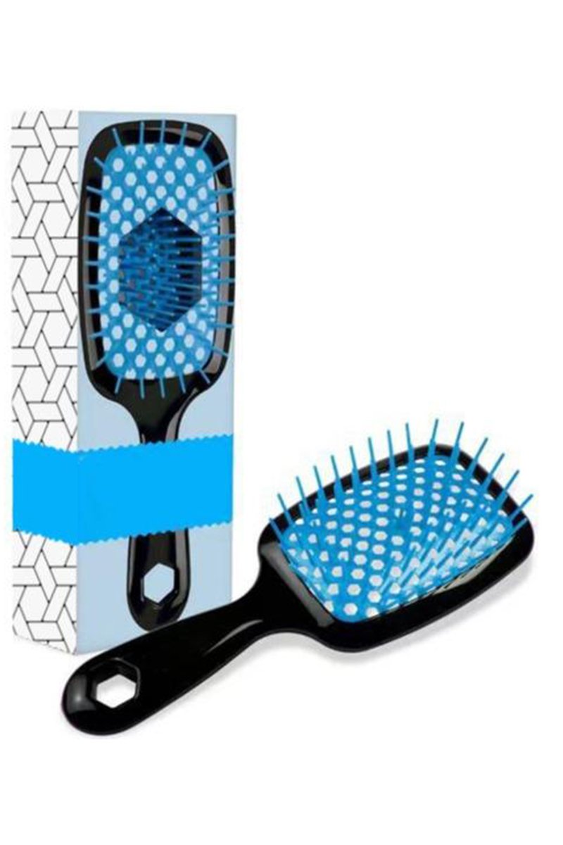 Women's Home Use Hollow Comb for Curly Hair blue ABS