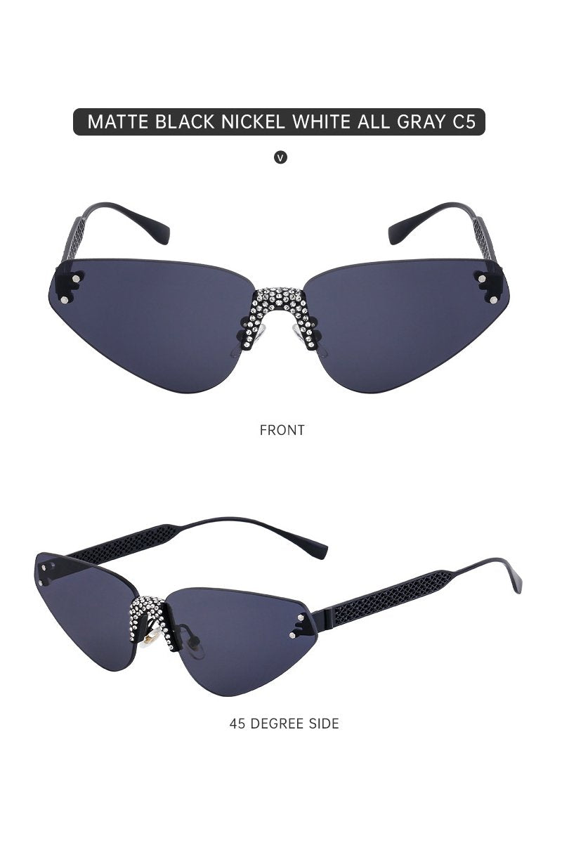 Women's Fashionable Frameless Sunglasses with Diamonds C5 144mm