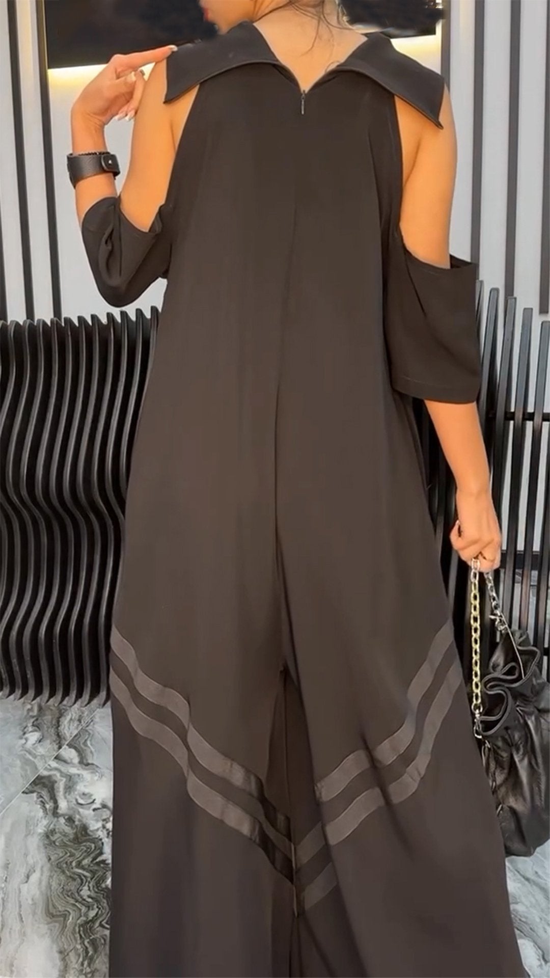 Women's Fashionable Off-shoulder Jumpsuit with Hem