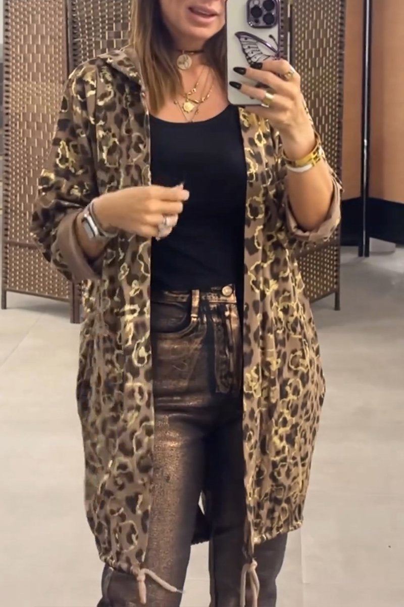 Women's Casual Leopard Print Cardigan