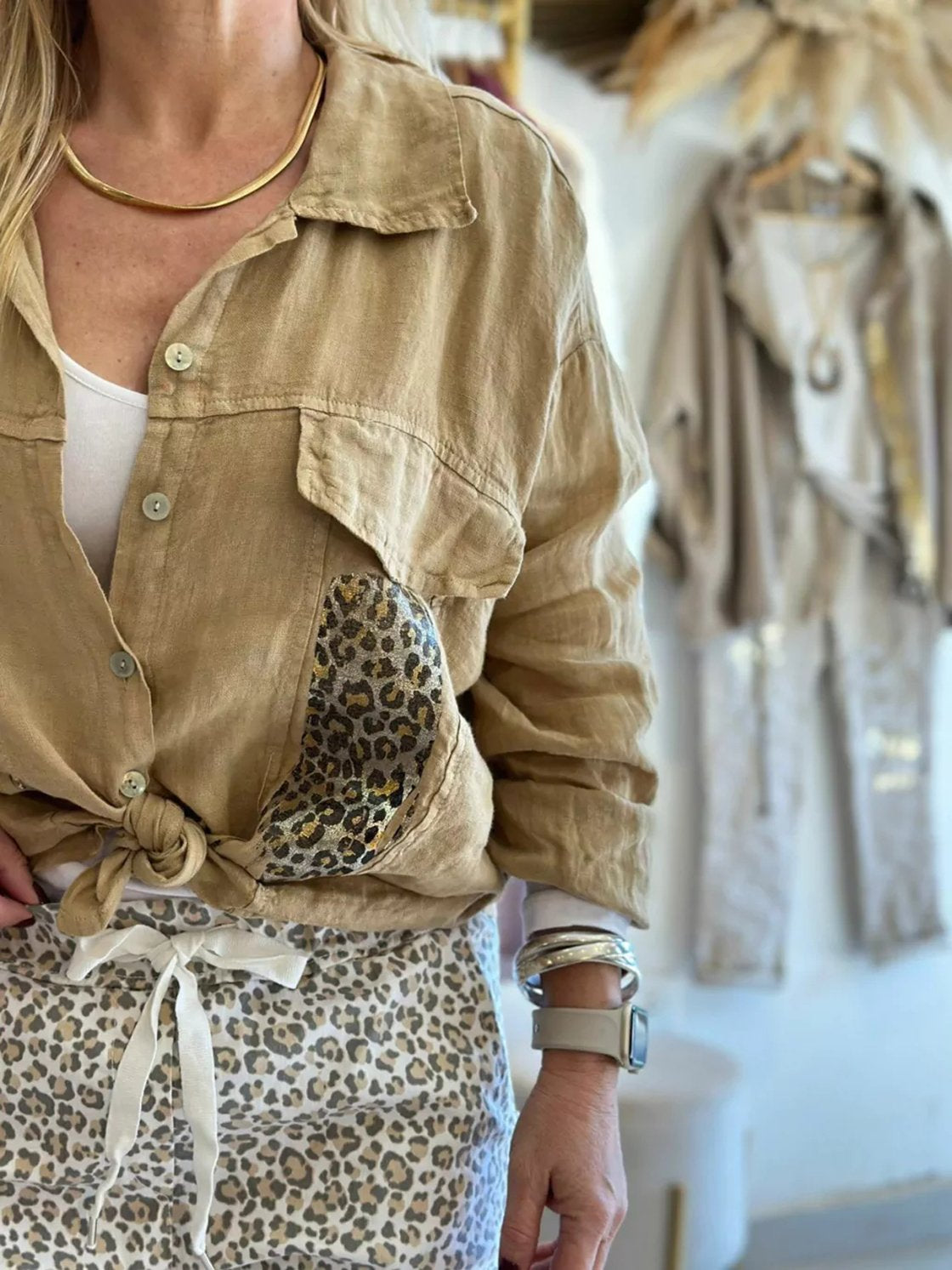 Women's Casual Printed Shirt Jacket