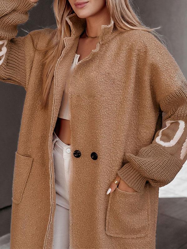 Women's Turtleneck Knitted Long Coat