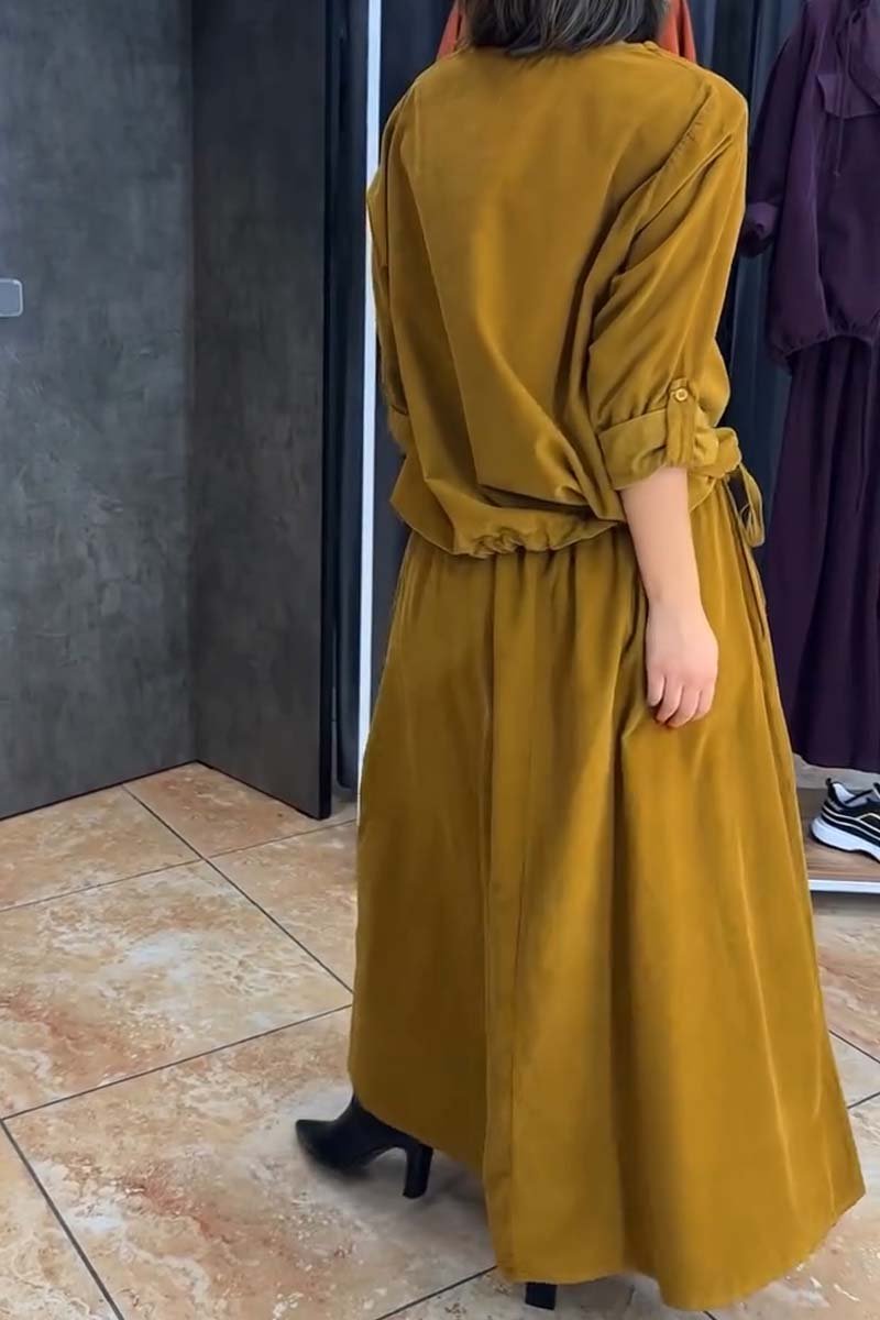 Women's casual solid color skirt suit