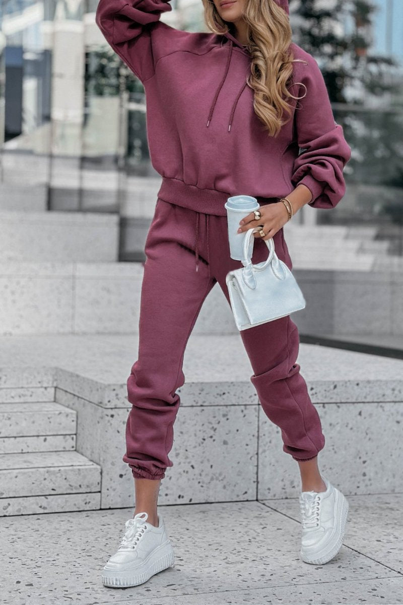 Women's Casual Hooded Long-sleeved Suit