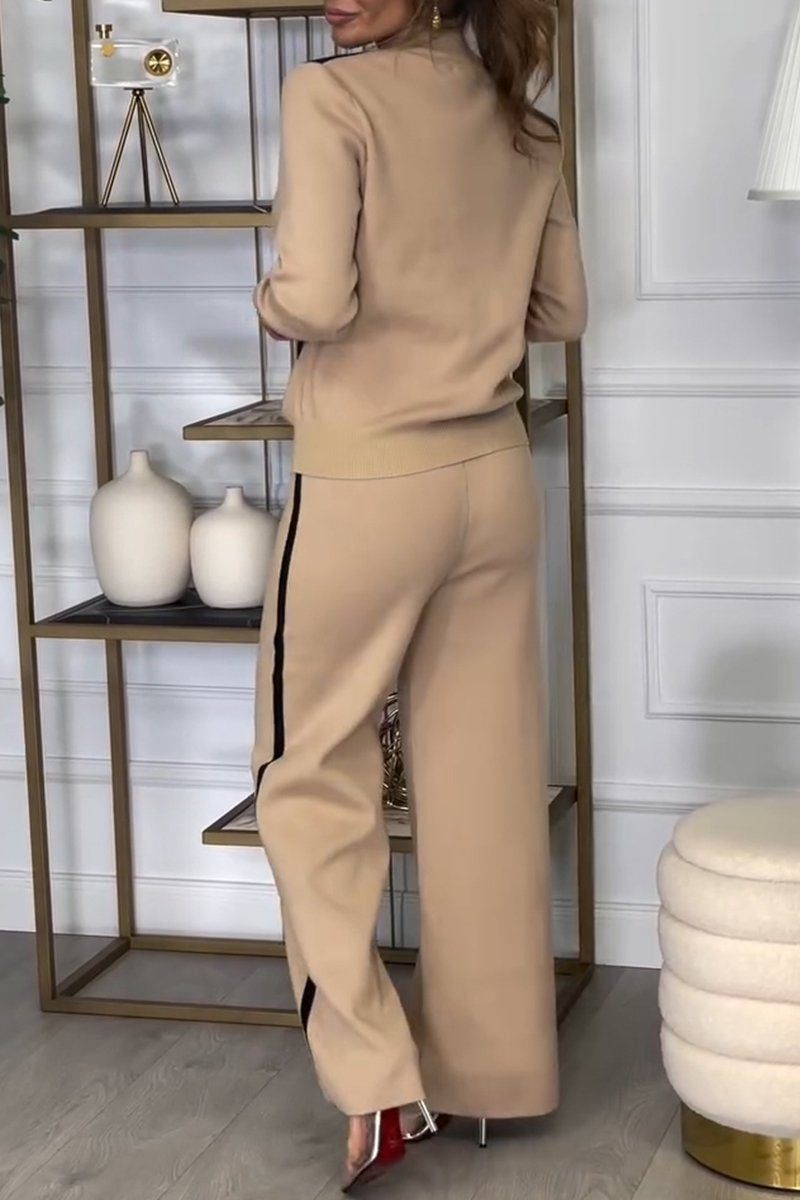 Women's Turtleneck Top and Trousers Two-piece Set