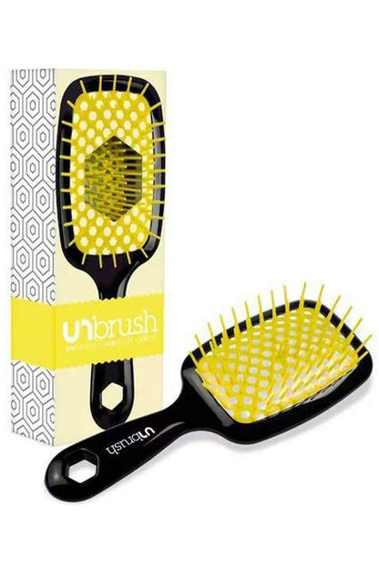 Women's Home Use Hollow Comb for Curly Hair yellow ABS