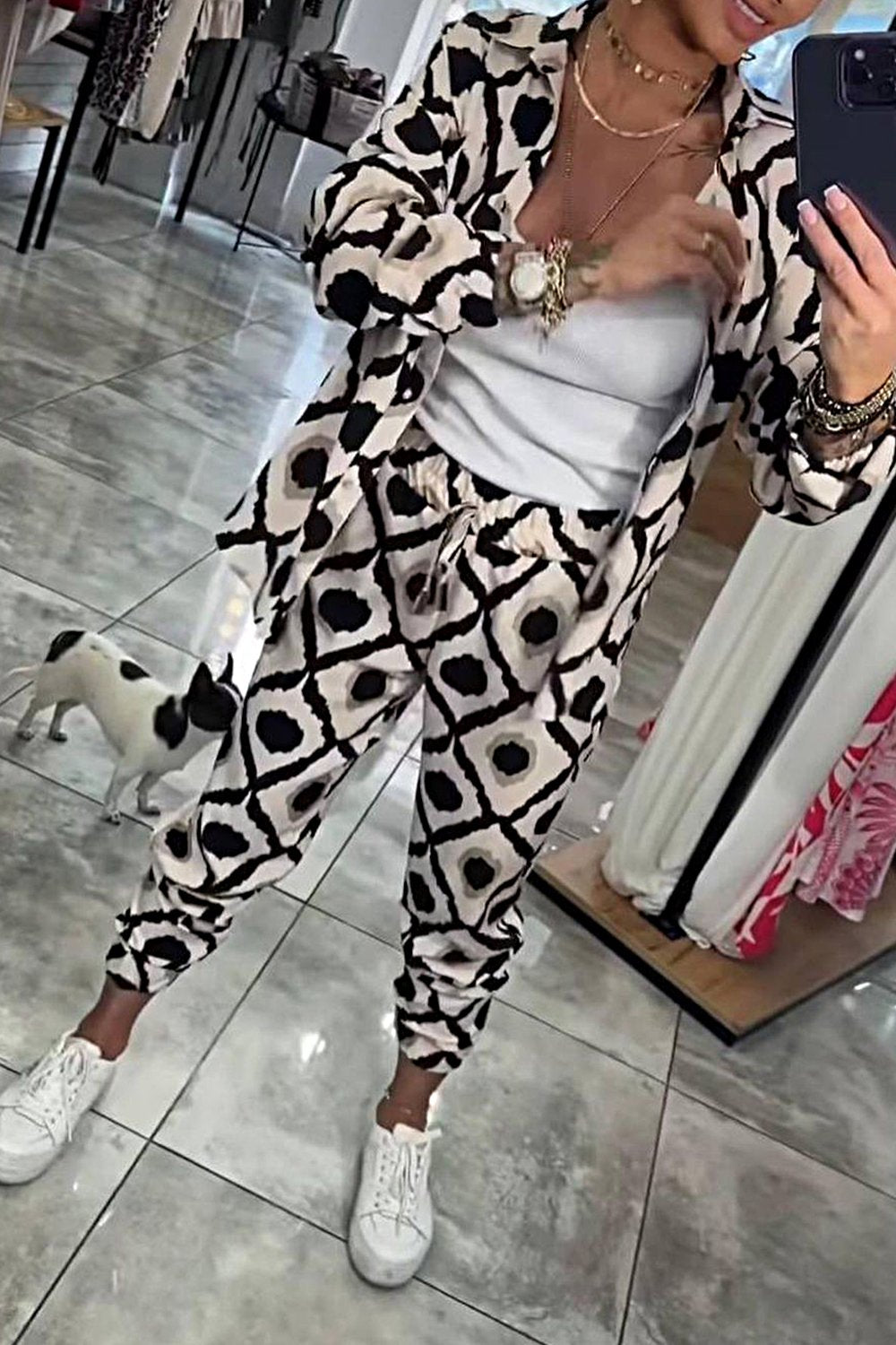 Women's Graphic Shirt Top & Pants Two-piece Set