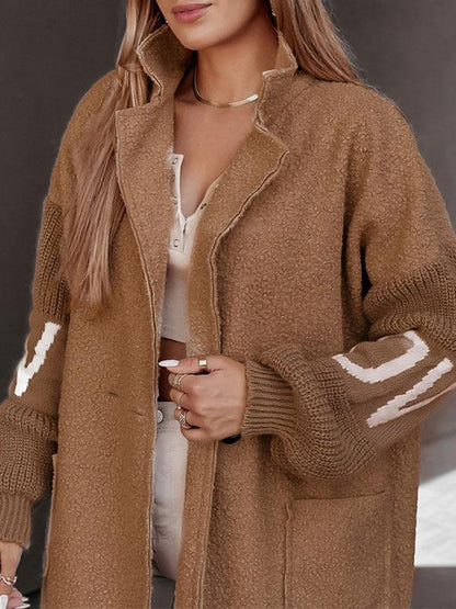 Women's Turtleneck Knitted Long Coat