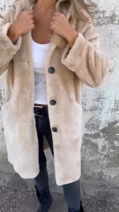 Casual Lapel Single-breasted Thick Coat