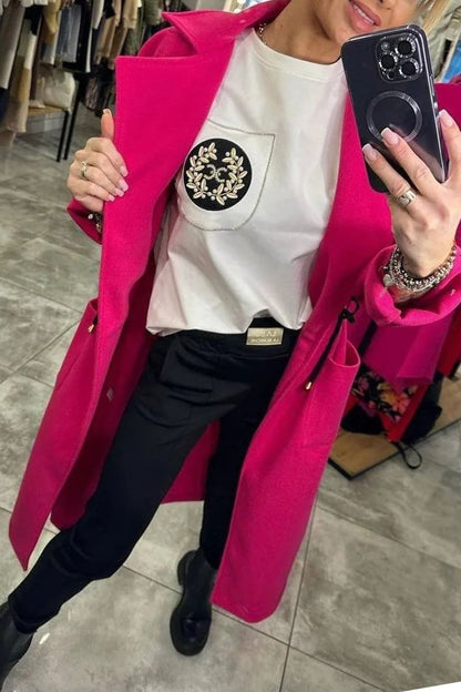 Women's Waist Cinch Jacket Top Rose pink