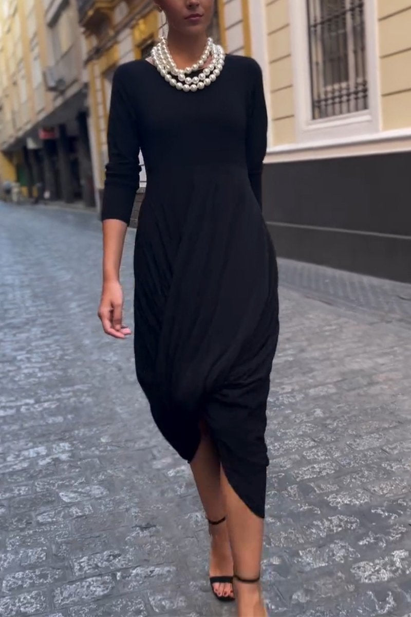 Women's Casual Round Neck Cross Dress