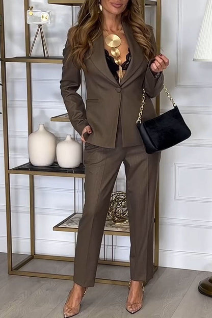 Women's Solid Color Two Piece Suit