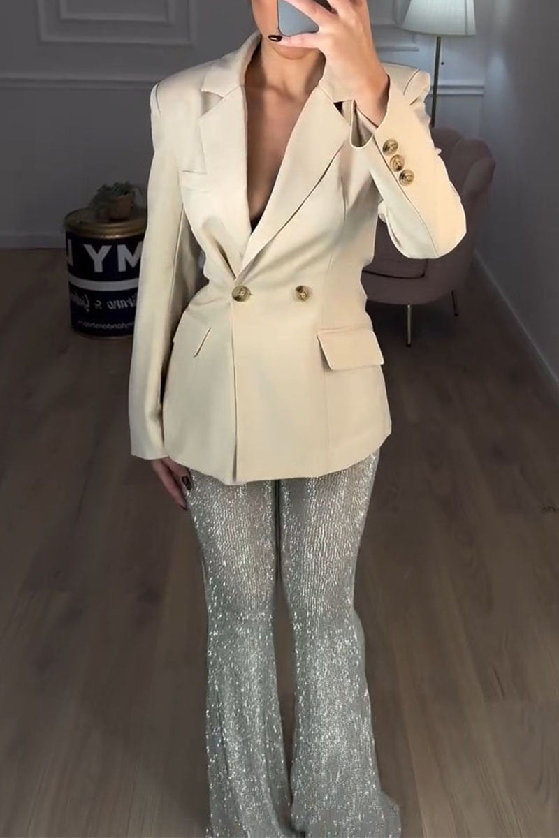 Women's Sequin Trousers with Blazer Two-piece Set