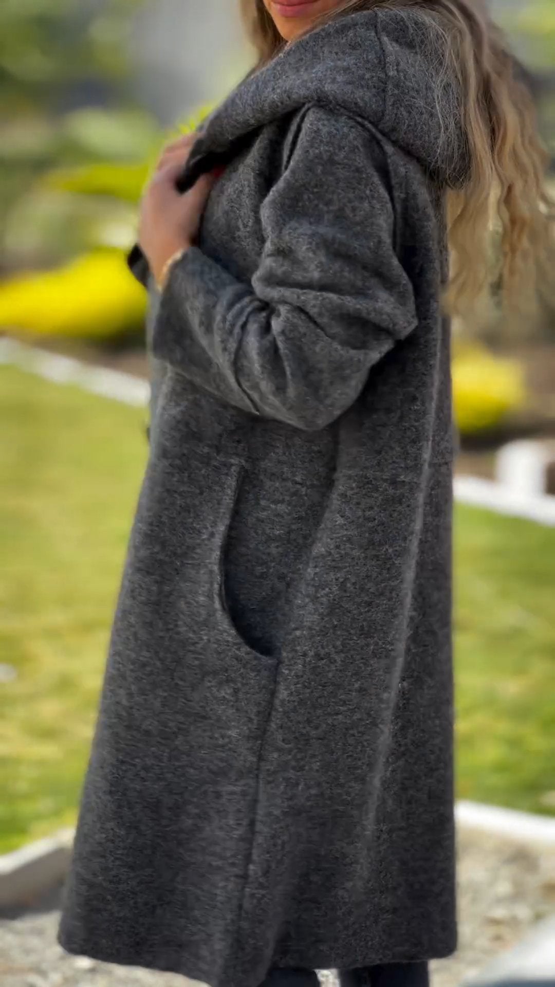 Women's Hooded Long Sleeve Casual Long Coat