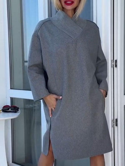 Women's Long Sleeve Slit Dress