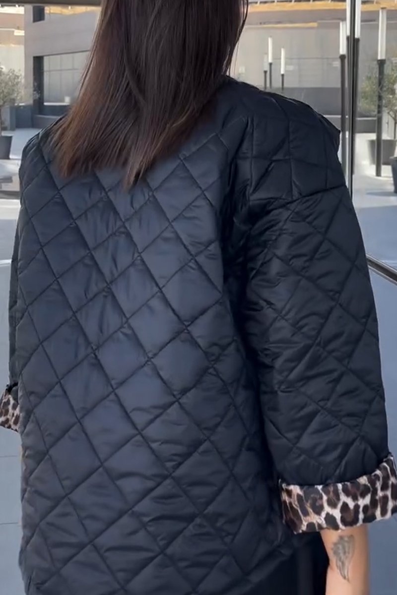 Women's fashionable leopard print short down jacket