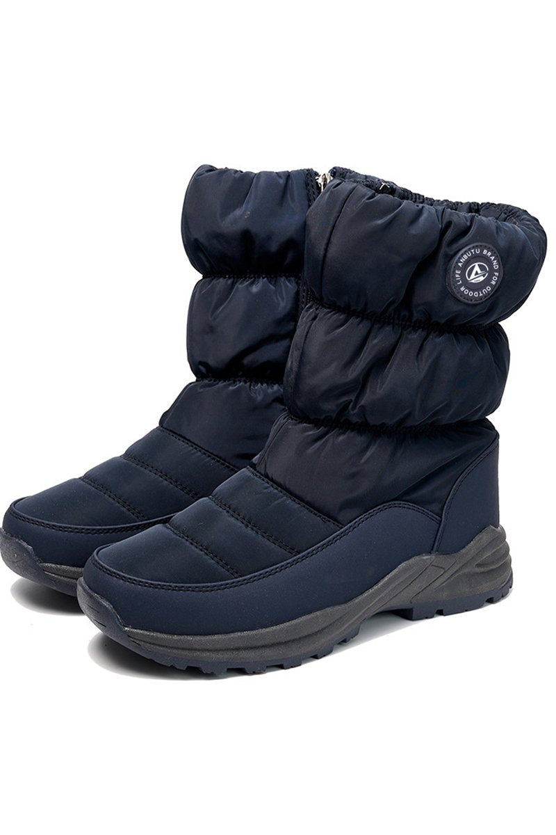 Women's Winter Outdoor Fleece Snow Boots navy blue