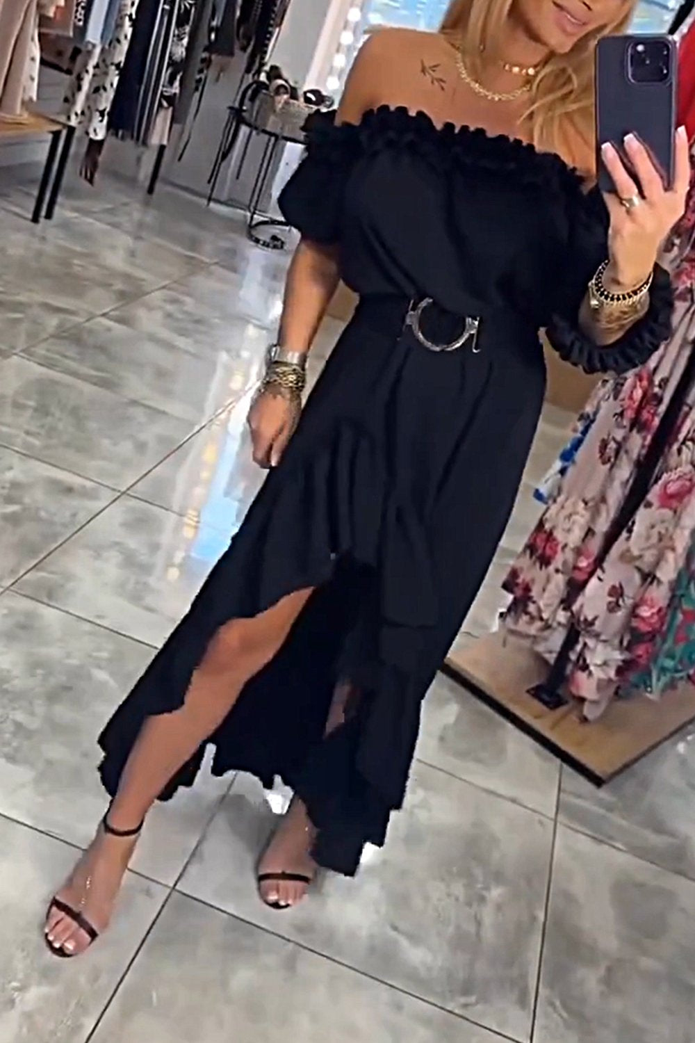 Women's Solid Color Irregular Dress