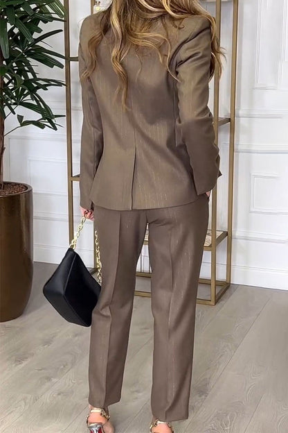 Women's Solid Color Two Piece Suit