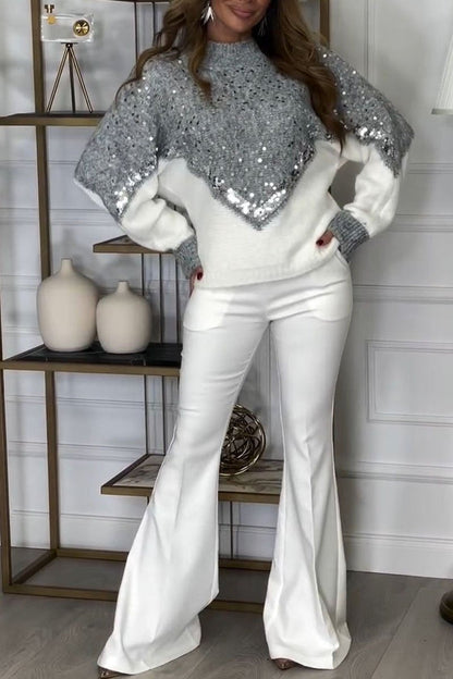 Women's Sequined Top and Trousers Two-piece Set