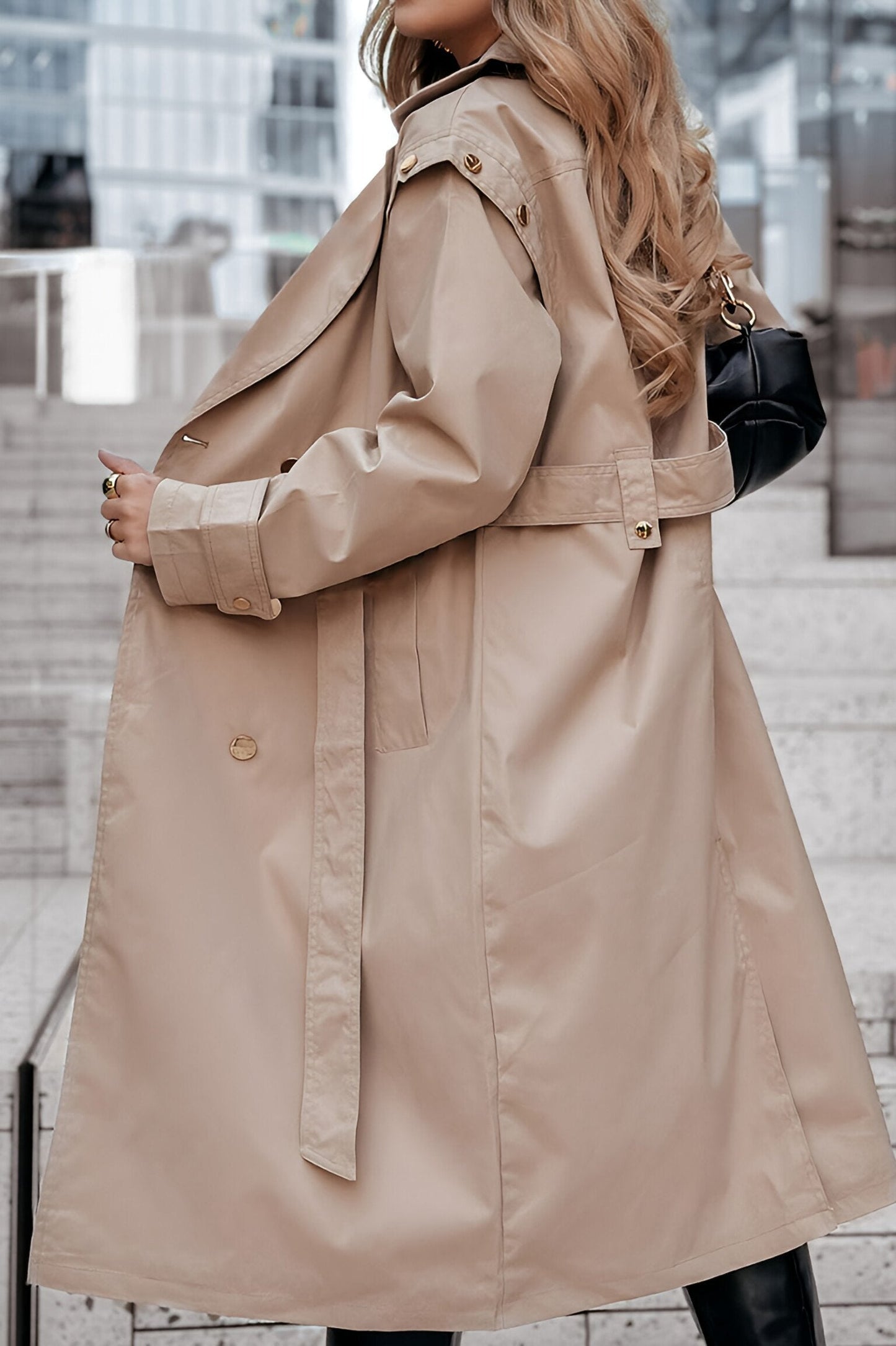 Women's Lapel Long Sleeve Button Coat