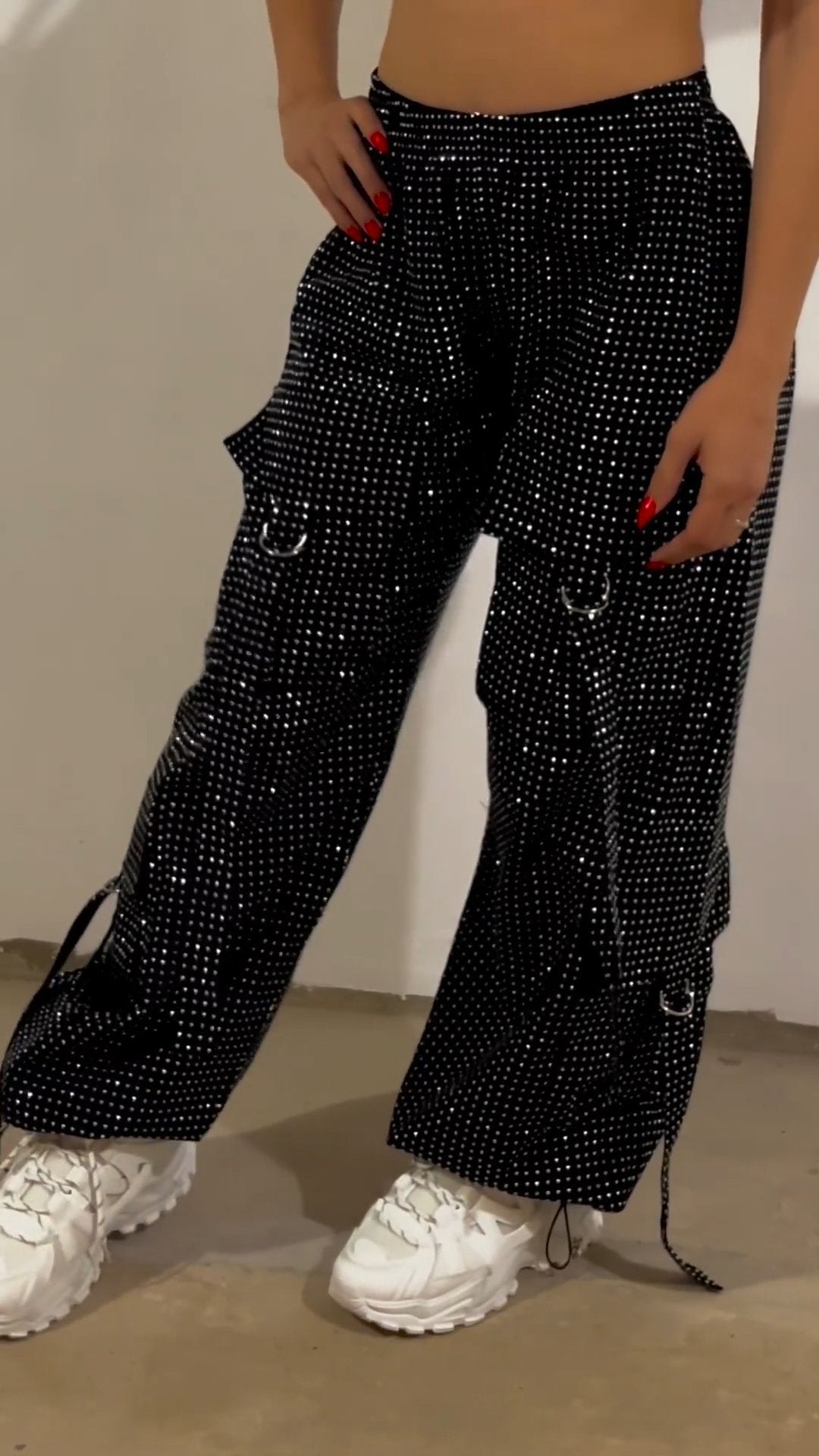 Women's Sequined Trousers black