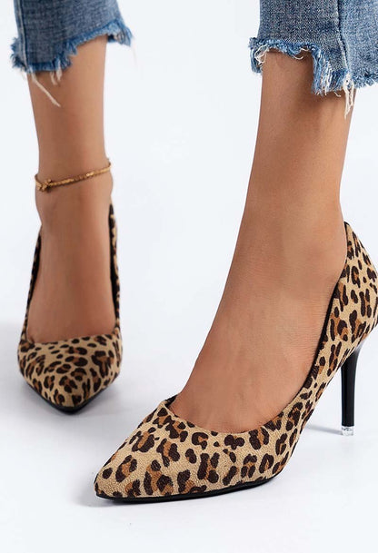 Women's Fashion Pointed Toe Leopard Print High Heels Leopard Print